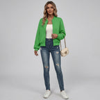 Gessica | Dames Vestjasje met Ritssluiting, Effen Kleur & Casual Pasvorm