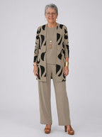 Guinevere | Dames 3-Delige Set – Geprint Vest, Trui met Lange Mouwen & Wijde Broek