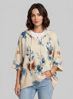Phaedra | Dames Gebloemde Capuchonponcho