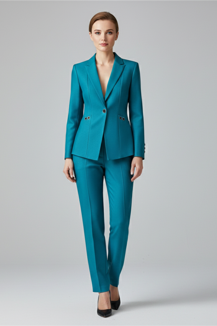 Frances | Blazerset voor dames – Blazer met één knoop & broek met rechte pijpen