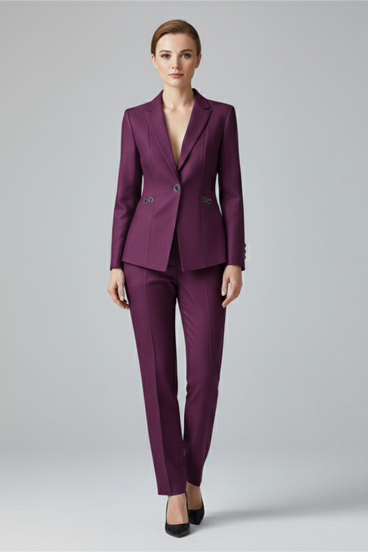 Frances | Blazerset voor dames – Blazer met één knoop & broek met rechte pijpen