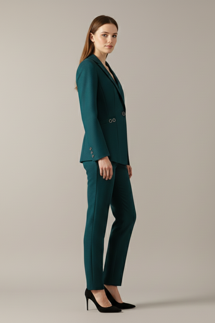 Frances | Blazerset voor dames – Blazer met één knoop & broek met rechte pijpen