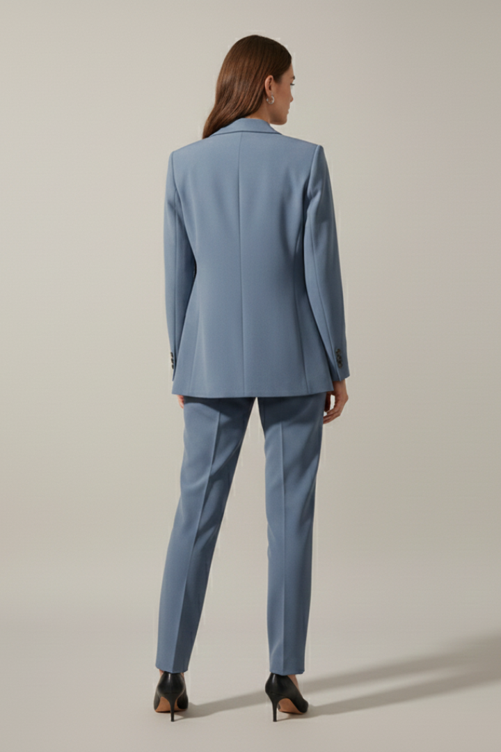 Faelith | Dames Blazer & Broek Set, 2-Delig Pak met Reverskraag en Rechte Pijpen
