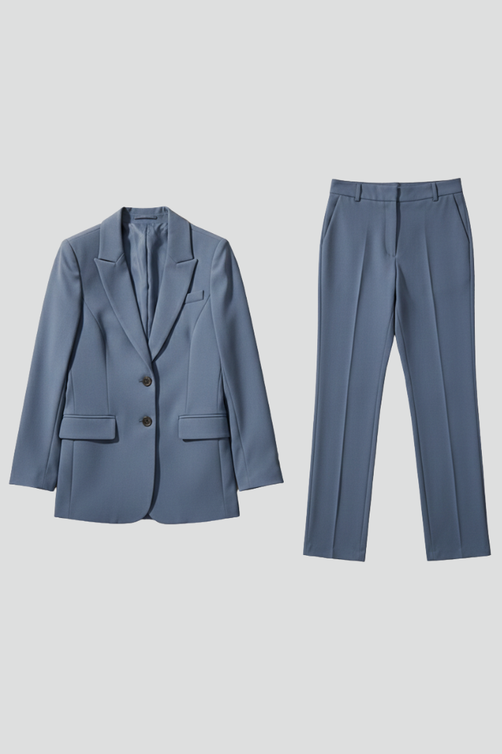 Faelith | Dames Blazer & Broek Set, 2-Delig Pak met Reverskraag en Rechte Pijpen
