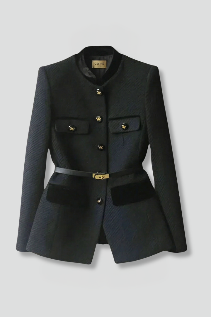 Romelia | Damesblazer met riem – Knoopsluiting aan de voorkant, getailleerd