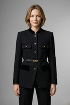 Romelia | Damesblazer met riem – Knoopsluiting aan de voorkant, getailleerd