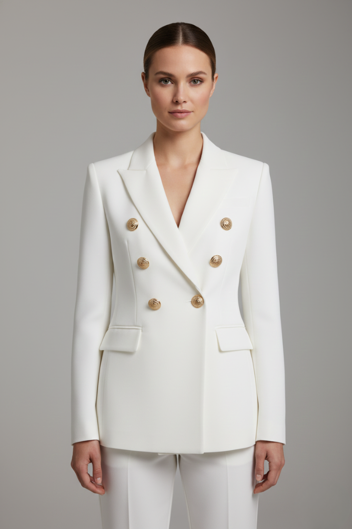 Ianthea | Damesblazer met Getailleerde Pasvorm en Gouden Knopen