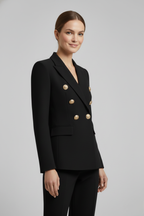 Ianthea | Damesblazer met Getailleerde Pasvorm en Gouden Knopen