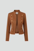 Zevaria | Damesblazer met opstaande kraag, knoopdetails & elegante, gestructureerde pasvorm
