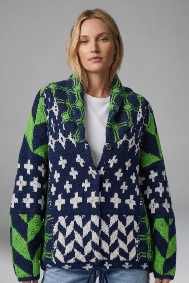 Arabelle | Damesgebreid vest – Knoopsluiting aan de voorkant, kraag