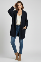 Mirellia | Dames Ribgebreid Vest – V-Hals Vest met Open Voorkant