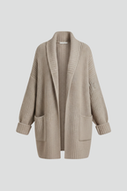 Mirellia | Dames Ribgebreid Vest – V-Hals Vest met Open Voorkant