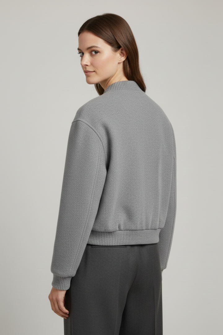 Rosella | Dames Cropped Jas – Casual Jas met Drukknopen en Geribde Manchetten