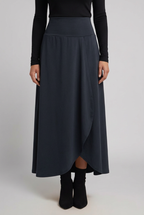 Lyrissa | Maxi-rok met hoge taille voor dames – overslag aan de voorkant, uitlopende A-lijn