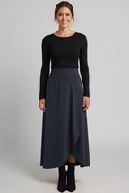 Lyrissa | Maxi-rok met hoge taille voor dames – overslag aan de voorkant, uitlopende A-lijn
