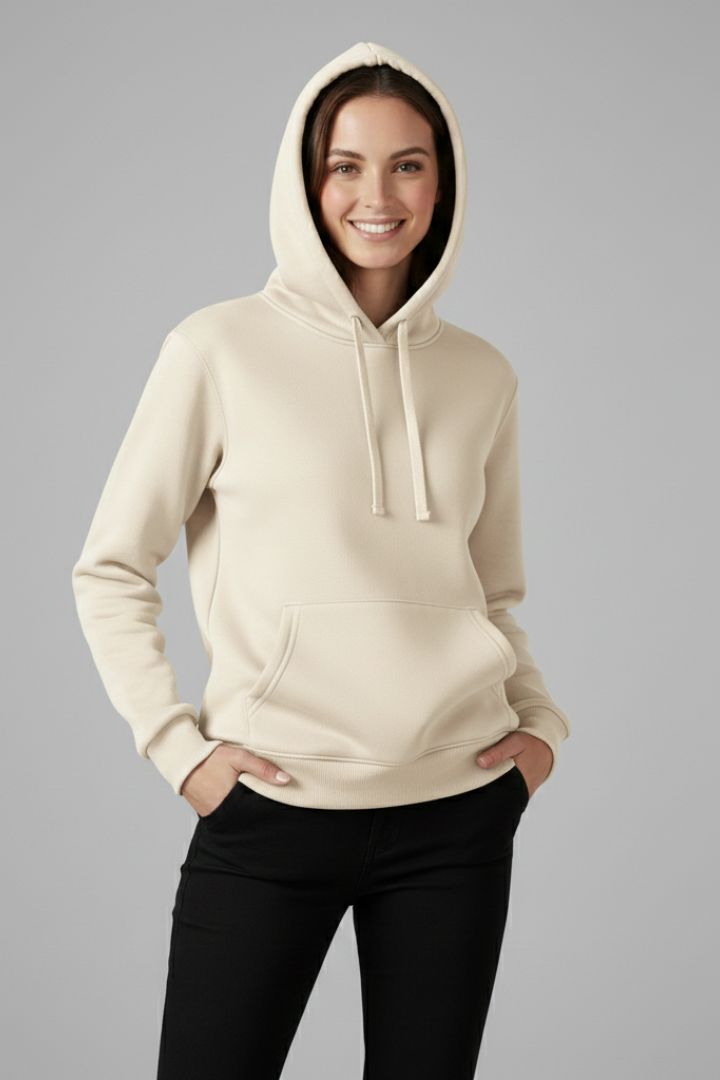Zinnara | Hoodie voor dames – verstelbare capuchon, geribde zoom