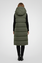 Amity | Lang damesvest met capuchon – Gewatteerd vest