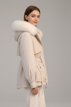 Jovana | Dames parka met capuchon – Taille met trekkoord, Casual pasvorm