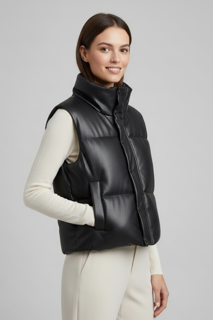 Alouette | Dames Mouwloze Jas – Casual Vest met Ritssluiting en Strakke Pasvorm