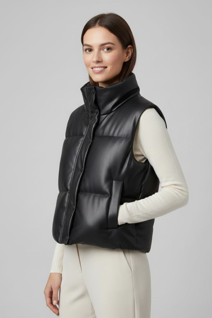 Alouette | Dames Mouwloze Jas – Casual Vest met Ritssluiting en Strakke Pasvorm