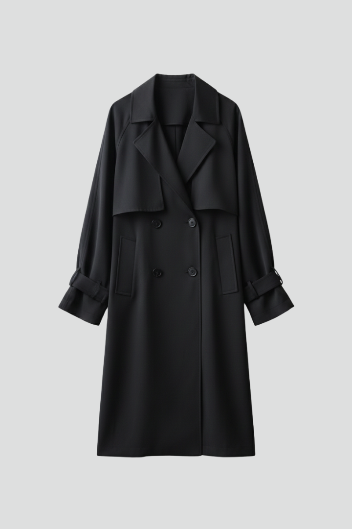 Ellery | Dames Getailleerde Trenchcoat – Jas met Reverskraag en Dubbele Knoopsluiting