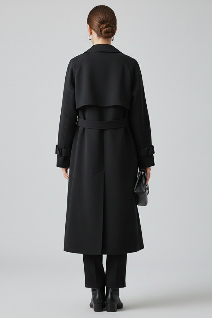 Ellery | Dames Getailleerde Trenchcoat – Jas met Reverskraag en Dubbele Knoopsluiting