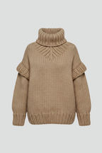 Safielle | Geribde coltrui voor dames – oversized pasvorm, lange mouwen
