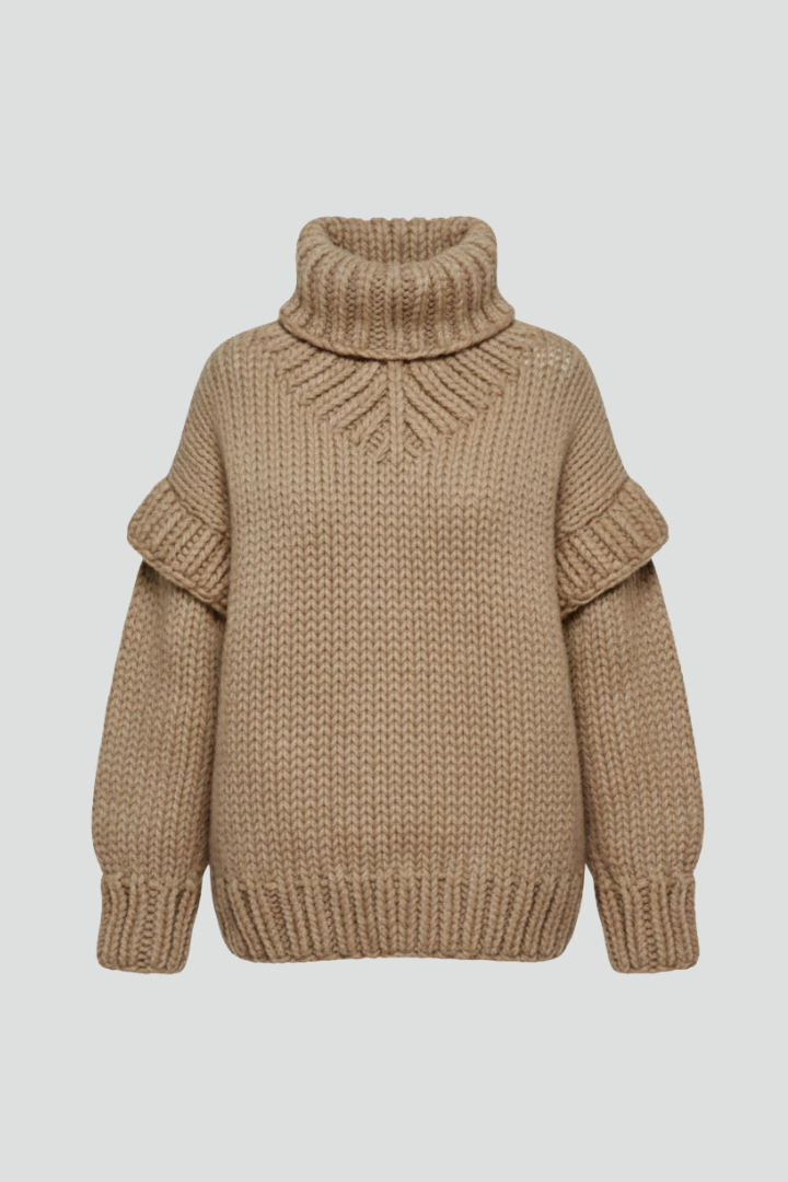 Safielle | Geribde coltrui voor dames – oversized pasvorm, lange mouwen