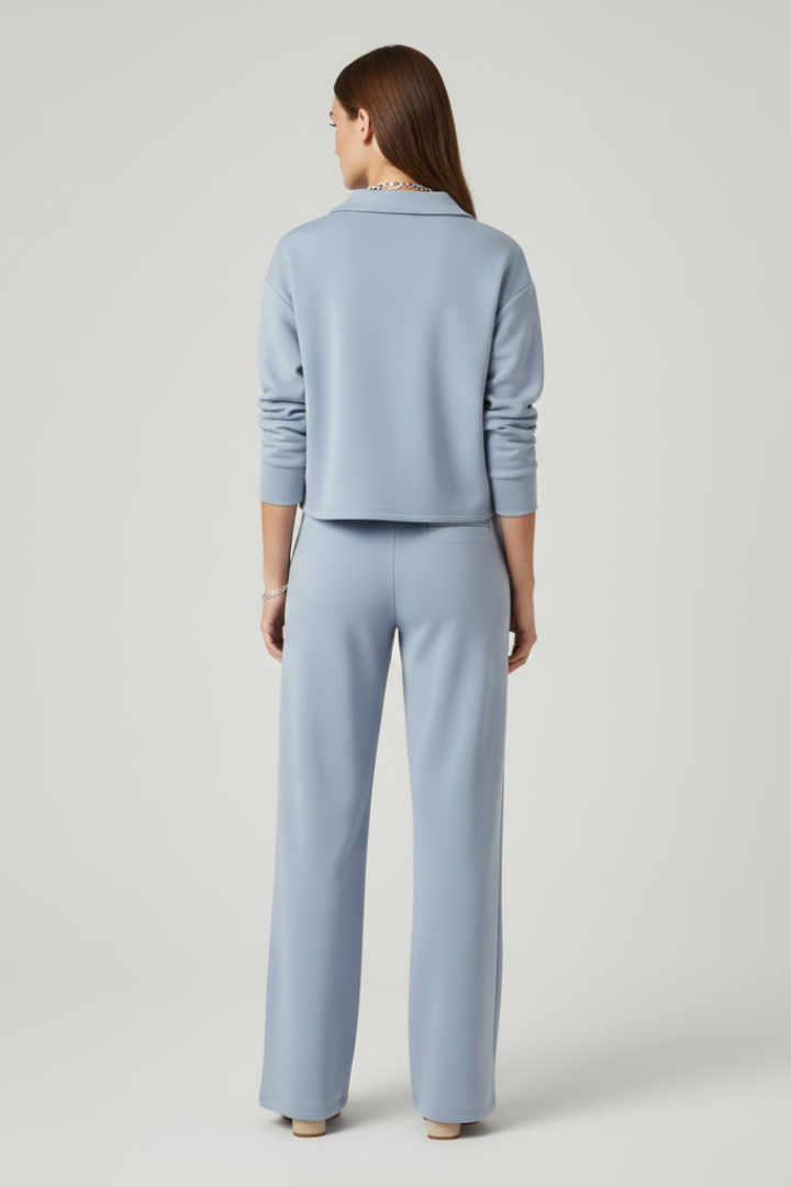 Valerisse | Set voor dames – Top met V-hals & broek met wijde pijpen