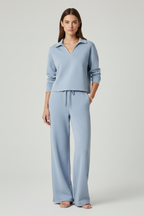 Valerisse | Set voor dames – Top met V-hals & broek met wijde pijpen