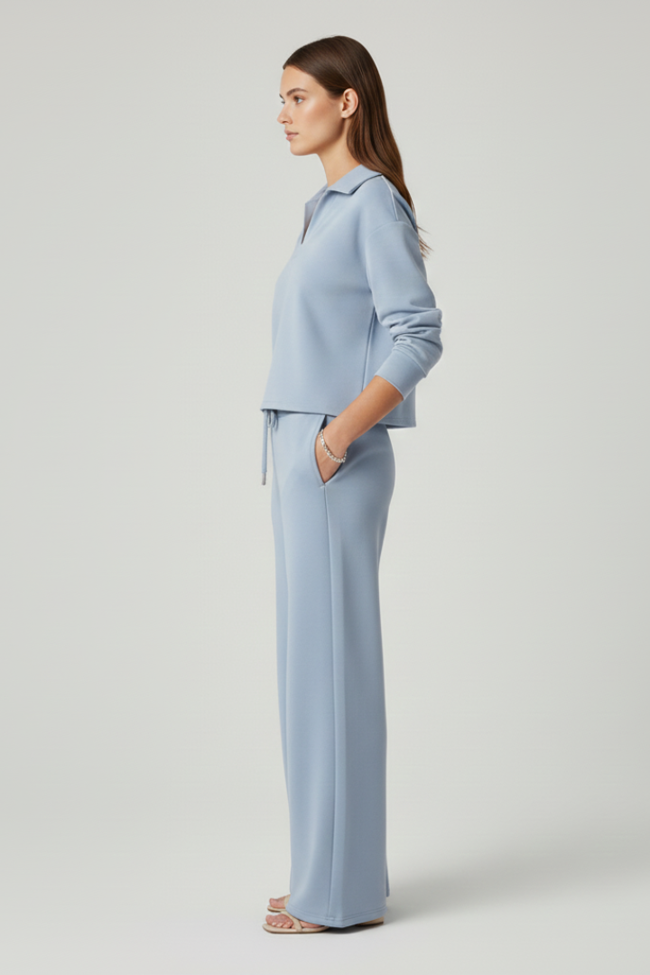 Valerisse | Set voor dames – Top met V-hals & broek met wijde pijpen