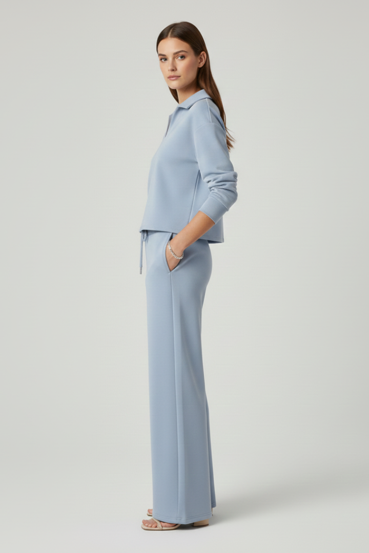 Valerisse | Set voor dames – Top met V-hals & broek met wijde pijpen