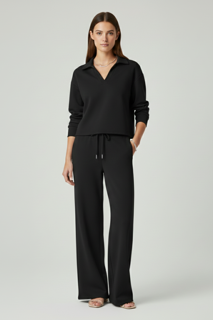 Valerisse | Set voor dames – Top met V-hals & broek met wijde pijpen