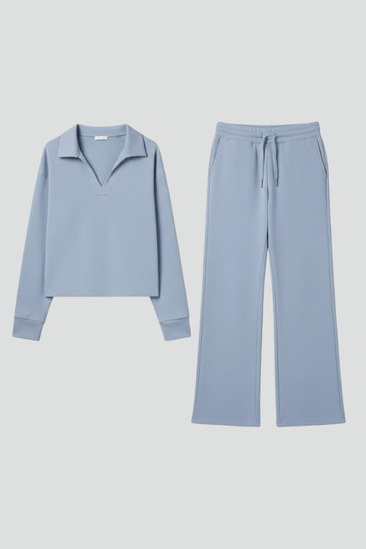 Valerisse | Set voor dames – Top met V-hals & broek met wijde pijpen