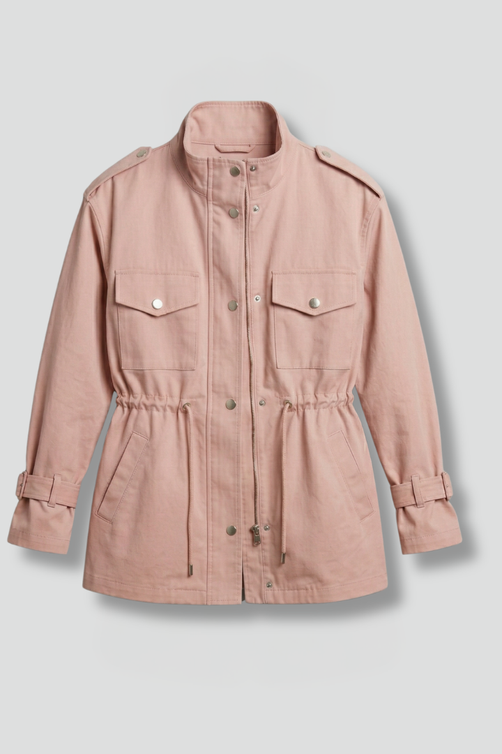 Adela | Damesjas in utility-stijl met riem en dubbele knoopsluiting