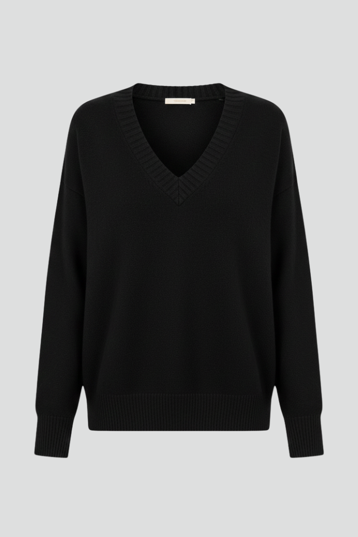 Mirelia | Dames V-Hals Trui – Gebreide Pullover met Lange Mouwen