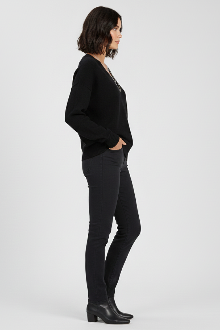 Mirelia | Dames V-Hals Trui – Gebreide Pullover met Lange Mouwen