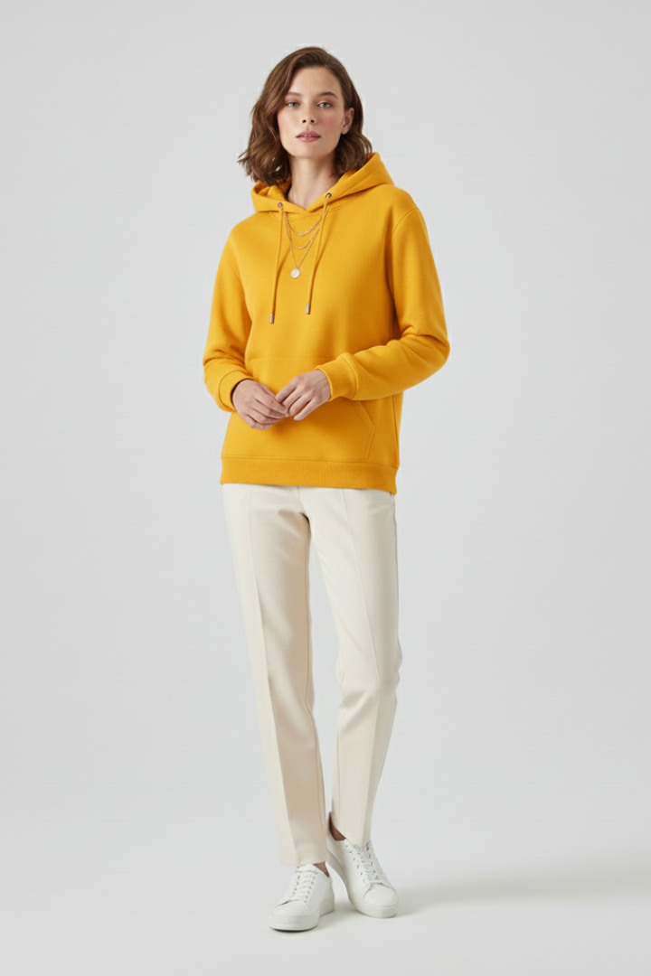 Faevella | Dames Hoodie met Sherpa-voering – Warme Pullover Sweater