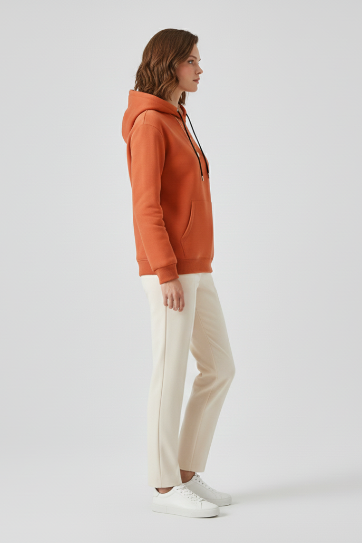 Faevella | Dames Hoodie met Sherpa-voering – Warme Pullover Sweater