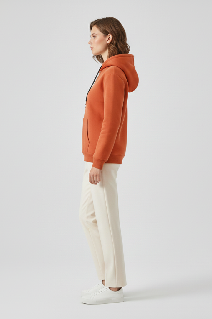 Faevella | Dames Hoodie met Sherpa-voering – Warme Pullover Sweater