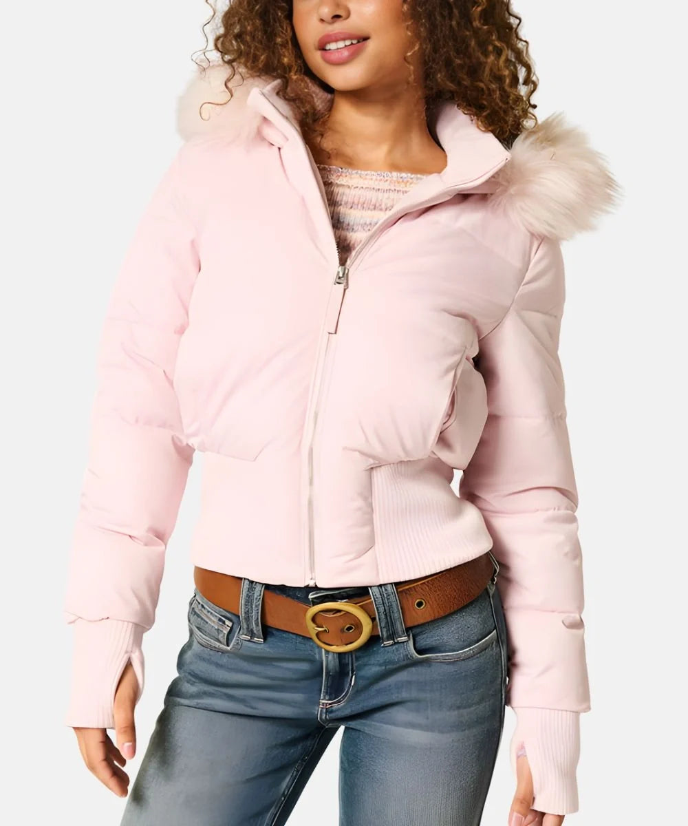 Annabel | Gewatteerde winterjas voor dames met afneembare capuchon en elastische manchetten