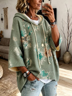 Phaedra | Dames Gebloemde Capuchonponcho