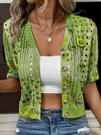 Oceira | Dames Boho Crochet Cardigan – Lichtgewicht Zomerse Trui, Open Voorzijde
