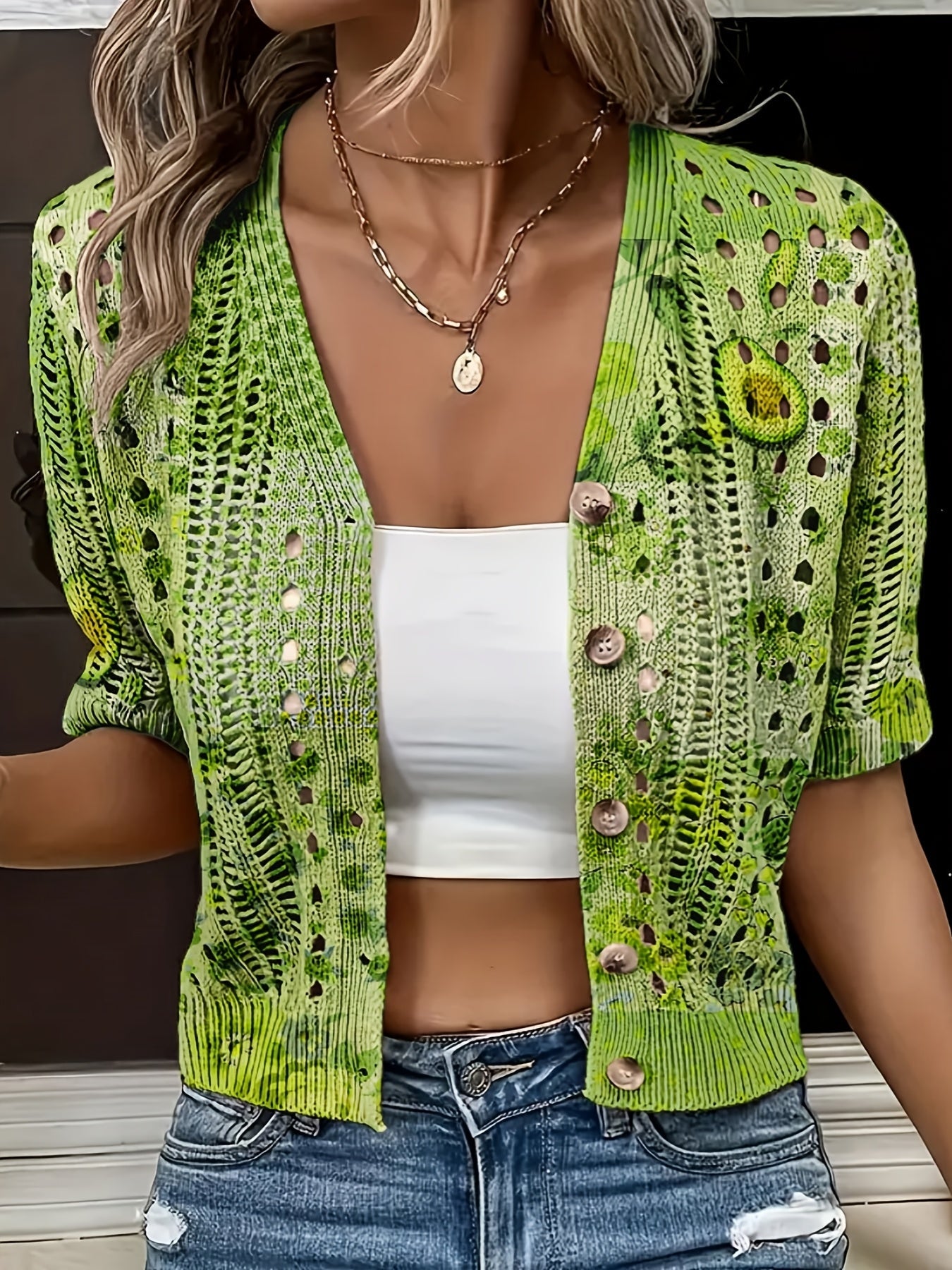 Oceira | Dames Boho Crochet Cardigan – Lichtgewicht Zomerse Trui, Open Voorzijde