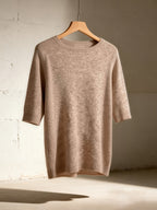 Idaline | Dames T-shirt met Korte Mouwen – Zachte Cashmere Look, Comfortabele Elegante Basic Top
