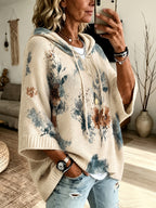 Phaedra | Dames Gebloemde Capuchonponcho