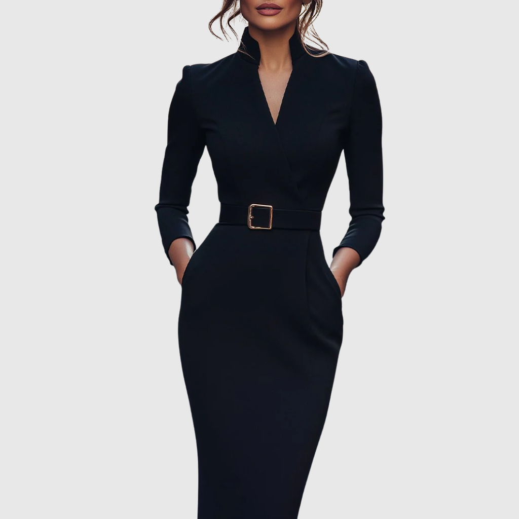 Serilda | Dames Midi Kokerjurk – Elegante Werkjurk
