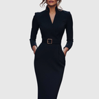 Serilda | Dames Midi Kokerjurk – Elegante Werkjurk