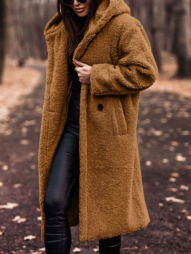 Aafke | Oversized Teddy Jas Dames – Pluche Imitatiebont, Longline Winterjas
