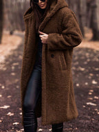 Aafke | Oversized Teddy Jas Dames – Pluche Imitatiebont, Longline Winterjas